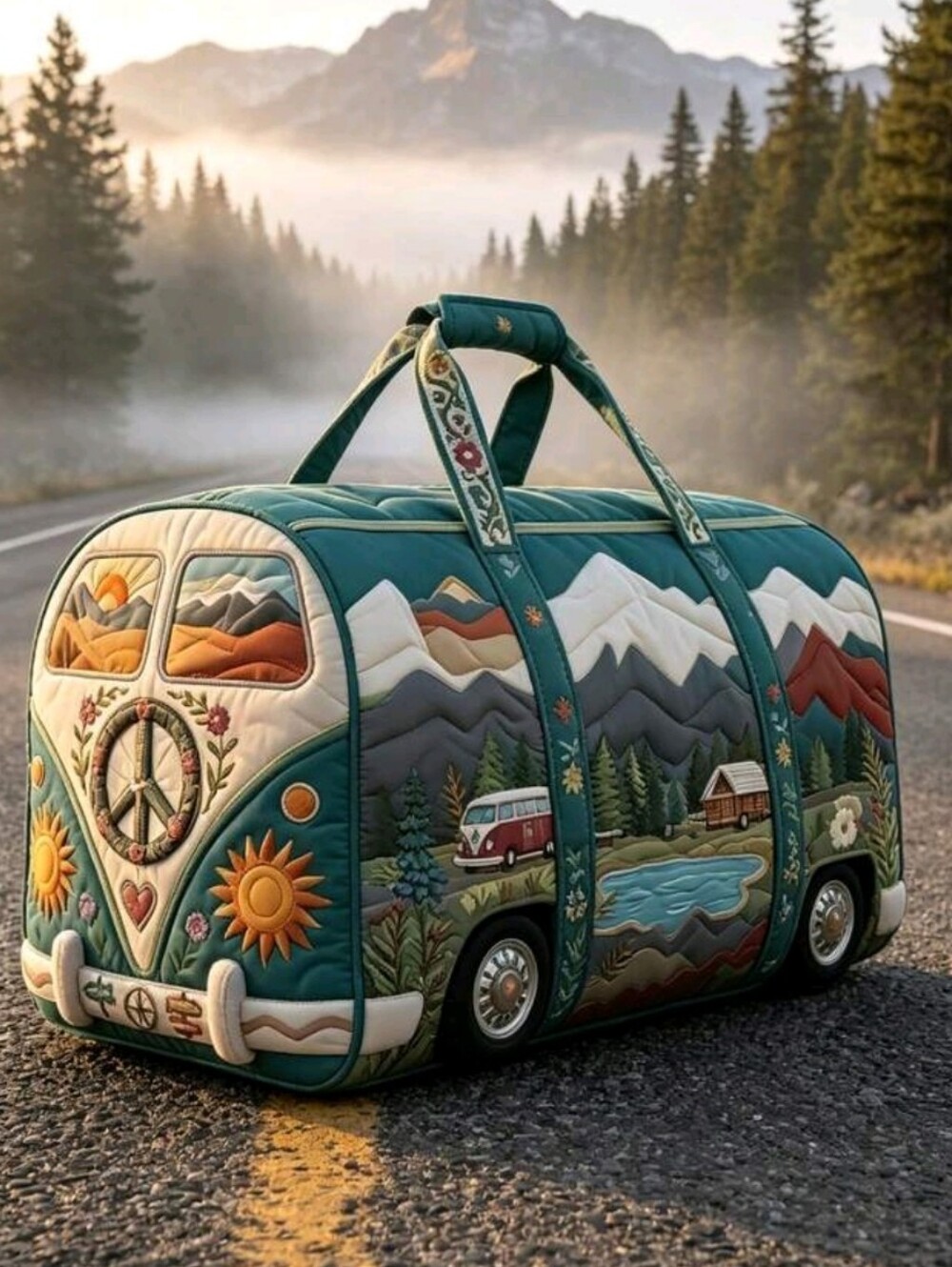 BRAND NEW ** Quilted Teal Mountain Van Travel Duffel Bag - Brand